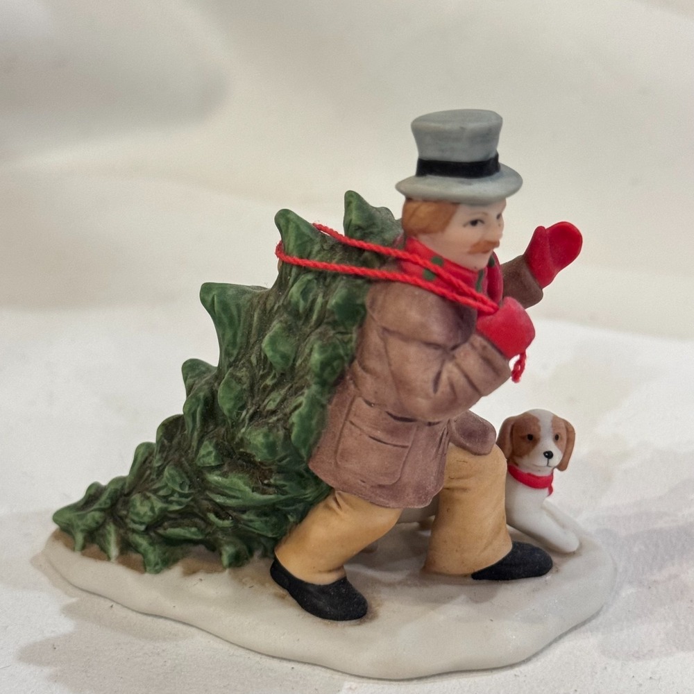 Vtg Lefton Figurine Mr Capper Patches Colonial Village #07326 Christmas Tree Dog